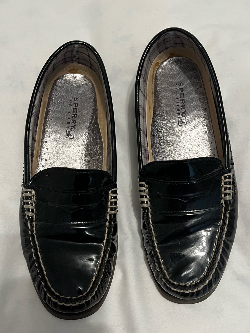 Black Patent Leather Sperry Loafers for Women size 8 medium width